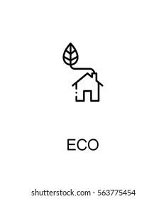 Eco cloud icon. Single high quality outline symbol for web design or mobile app. Thin line sign for design logo. Black outline pictogram on white background