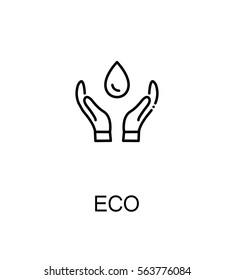 Eco cloud icon. Single high quality outline symbol for web design or mobile app. Thin line sign for design logo. Black outline pictogram on white background