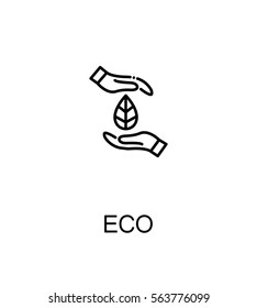 Eco cloud icon. Single high quality outline symbol for web design or mobile app. Thin line sign for design logo. Black outline pictogram on white background