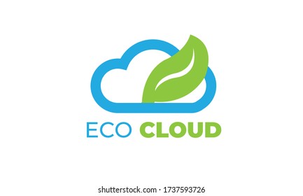 ECO CLOUD LOGO with modern concept, leaf, and cloud can also be used eco logos - cloud logos - plant icon, the bionic symbol with green and blue colors