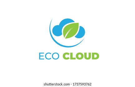 ECO CLOUD LOGO with modern concept, leaf, and cloud can also be used eco logos - cloud logos - plant icon, the bionic symbol with green and blue colors