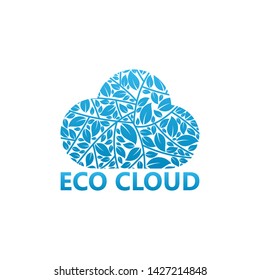 Eco Cloud Logo Template Design Vector, Emblem, Design Concept, Creative Symbol, Icon