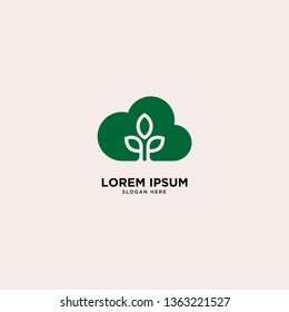 eco cloud logo template vector illustration icon element - Vector