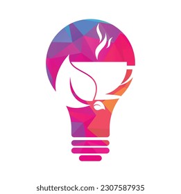 Eco Coffee bulb shape concept Logo Template Design. Green Coffee Logo Template Design Vector.