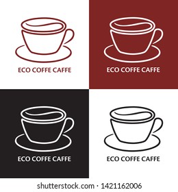 Eco coffee cafe logo design concept modern symbol style
