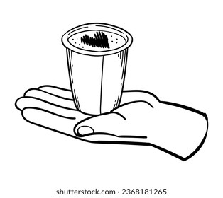 eco coffee cup drawn espresso illustration isolated