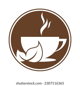 Eco Coffee Logo Template Design. Green Coffee Logo Template Design Vector.