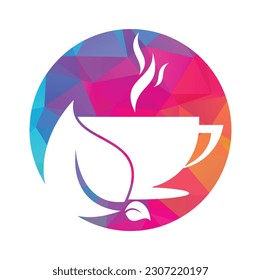 Eco Coffee Logo Template Design. Green Coffee Logo Template Design Vector.