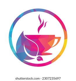 Eco Coffee Logo Template Design. Green Coffee Logo Template Design Vector.
