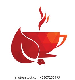 Eco Coffee Logo Template Design. Green Coffee Logo Template Design Vector.