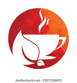 Eco Coffee Logo Template Design. Green Coffee Logo Template Design Vector.