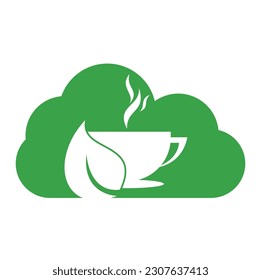 Diseño de plantillas de logotipo de café ecológico. Vector de diseño de plantillas de logotipo de café verde.