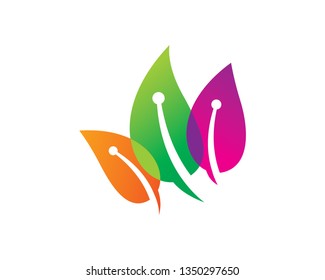 Eco Color Tech Logo Template, Icon, Symbol - Vector
