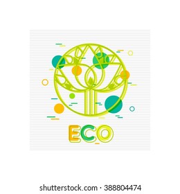Eco Concept background with abstract tree. Vector illustration