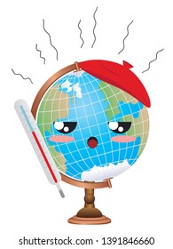 Eco concept design, global warming on Earth planet.