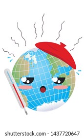 Eco concept design, global warming on Earth planet.