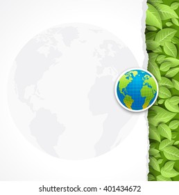 Concepto ecológico con globo para banner de diseño, boleto, volante, etc. Página de plantilla para el Día de la Tierra. Tarjeta de vacaciones.