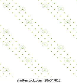 Eco concept - Green dot seamless pattern on white - Vector design concept