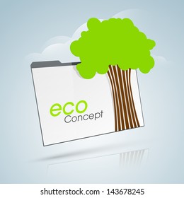Eco concept with green tree.
