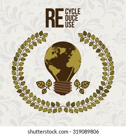 Eco concept with light bulb icon design, vector illustration eps 10