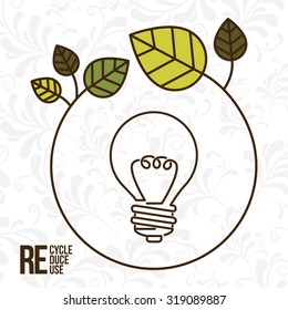 Eco concept with light bulb icon design, vector illustration eps 10