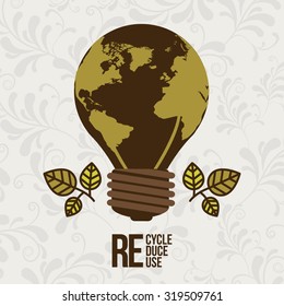 Eco concept with light bulb icon design, vector illustration eps 10