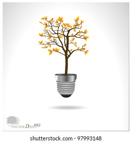 Eco concept: A light bulb with tree. Vector illustration.