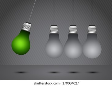 Eco concept with light bulbs.