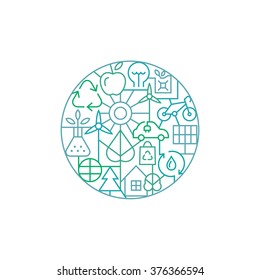 Eco concept linear graphic
