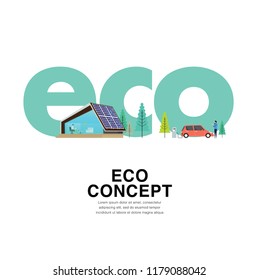 Eco Concept - New and Modern Style. Can Use For Website, Blog, Mobile, Commercial, Editorial, And Others. Vector.