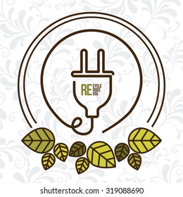 Eco concept with plug icon design, vector illustration eps 10