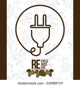 Eco concept with plug icon design, vector illustration eps 10