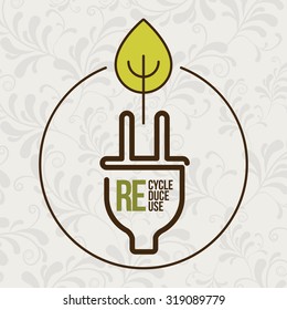 Eco concept with plug icon design, vector illustration eps 10