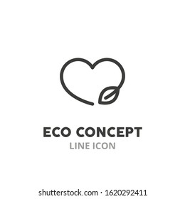 Eco concept simple line icon. Concept of eco products. Vector illustration symbol elements for web design.
