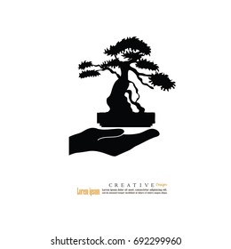 eco concept.friendly environment sign.hand and leaf.vector illustration.