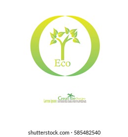 eco concept.green tree logo.vector illustration.