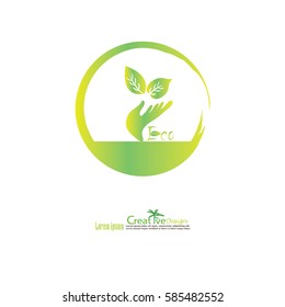 eco concept.green tree logo.vector illustration.