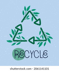 eco conscience poster with recycle symbol