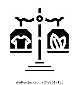 eco conscious designs sustainable fashion glyph icon vector. eco conscious designs sustainable fashion sign. isolated symbol illustration