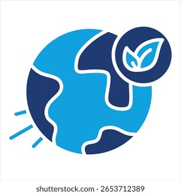 Eco Conscious Flat Blue Icon Vector Illustration