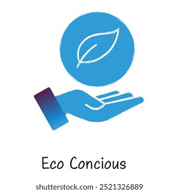 Eco Conscious Icon Design. Representing Environmental Awareness.Sustainability.Green Living.Nature Conservation. EPS icon.