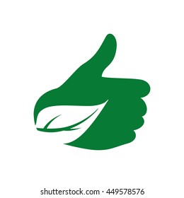 Eco and conservation concept represented by thumbs up icon. Isolated and flat illustration 