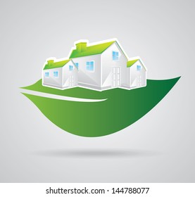eco construction over gray background vector illustration