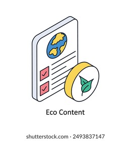 Eco Content Isometric style icon. Symbol on White background EPS 10 File 