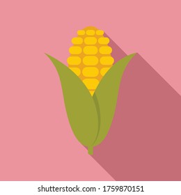 Eco corn icon. Flat illustration of eco corn vector icon for web design