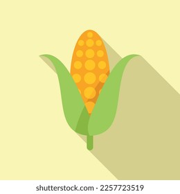 Eco corn icon flat vector. Save plant. Electric safe