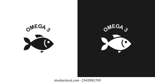 Icono de cosméticos ecológicos. Sello, insignia o pegatina Omega-3. Componente orgánico para el cuidado de la piel. Vector
