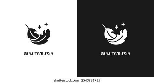 Eco cosmetics icon. Sensitive skin stamp, badge or sticker. Organic skin care component. Vector