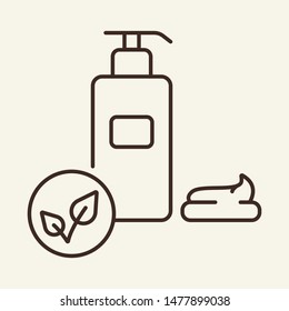 Eco cosmetics line icon. Self-care, cosmetics, natural. Eco technology concept. Vector illustration can be used for topics like environment security, ecology, business