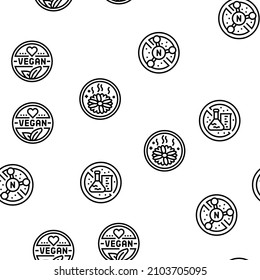 Eco Cosmetics Organic And Bio Vector Seamless Pattern Thin Line Illustration
